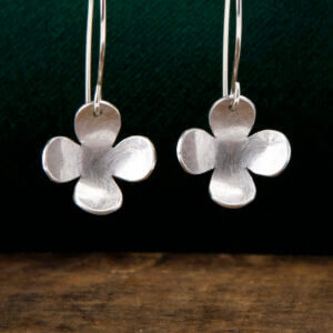 Simple flower drop earrings -Large