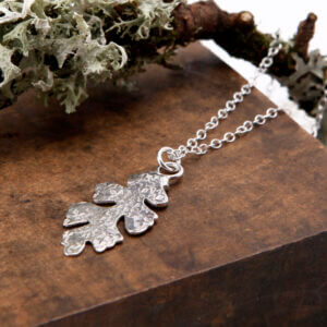 Textured silver lichen pendant
